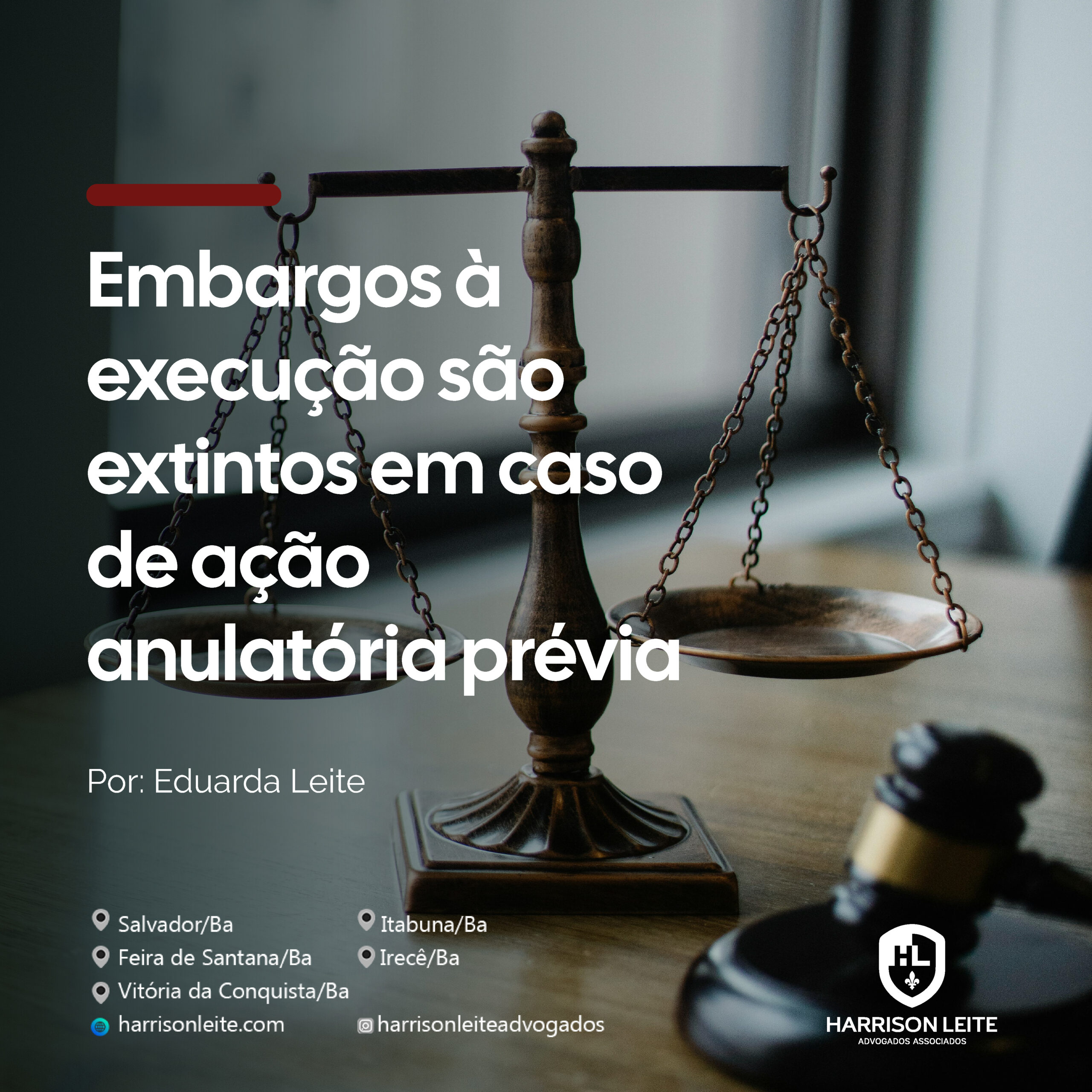 Embargos à execução são extintos em caso de ação anulatória prévia