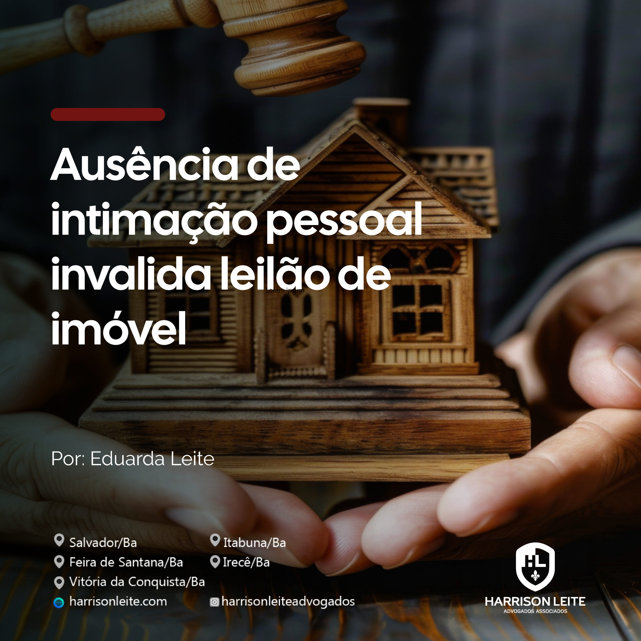 Ausência de intimação pessoal invalida leilão de imóvel