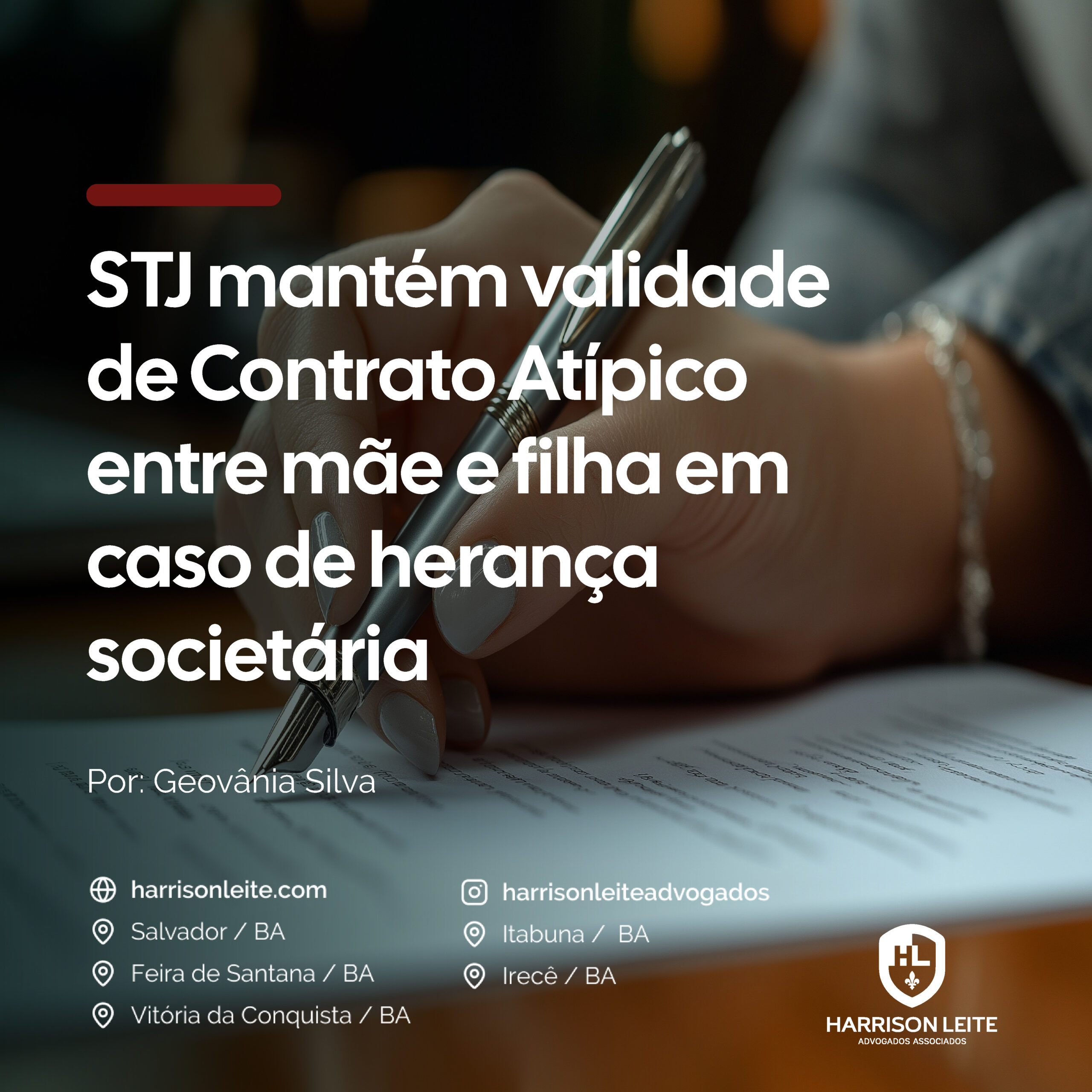 STJ mantém validade de Contrato Atípico entre mãe e filha em caso de herança societária
